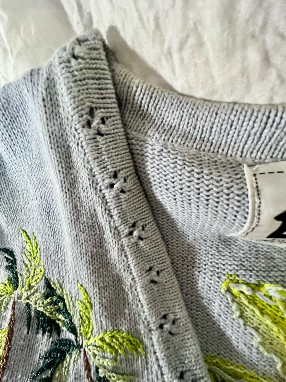 VTG/Y2K/90s Storybook Knits For HSN Beaded | SZ 1X | Rare!! Theme:Vacation Spa🌴 - Picture 8 of 16